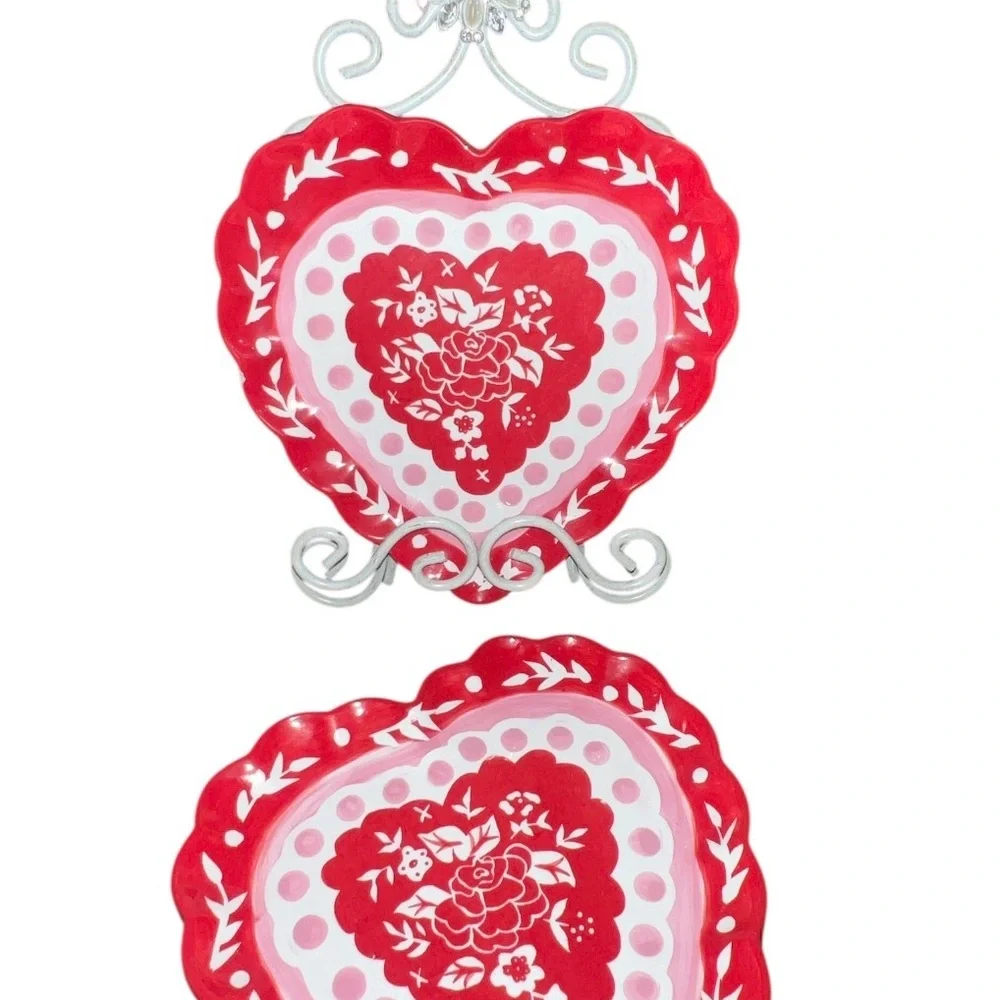 Romantic Red Heart Party Plates Hausenware Designed by Libby Wilkies